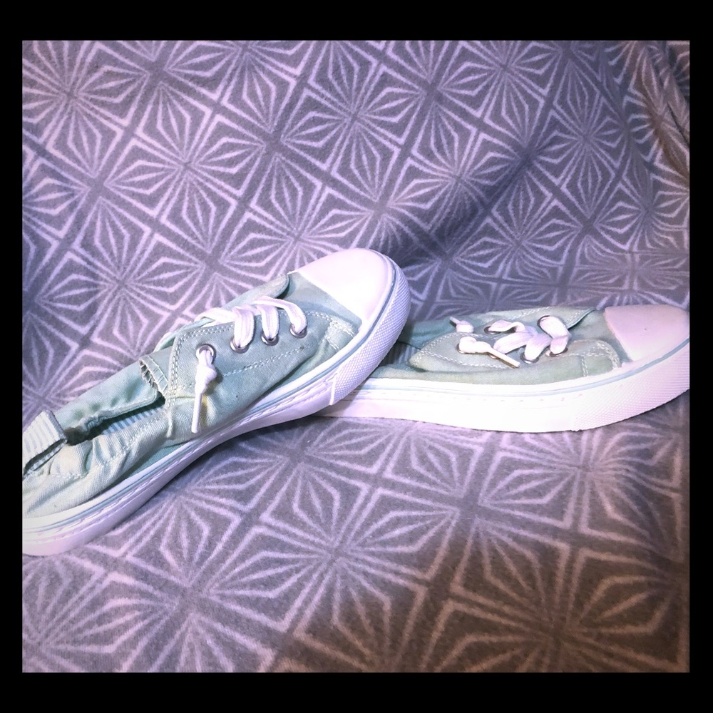 Mint Green slip on Tennis Shoes